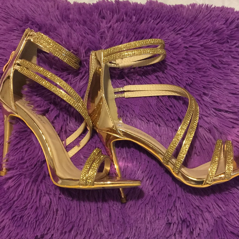 Stylish rose gold high heels